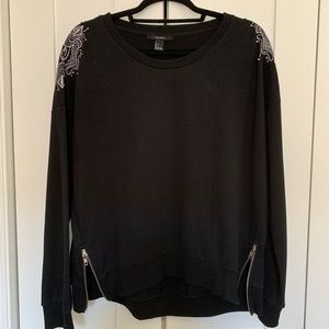 Forever 21 Black Damask Pattern Sweater